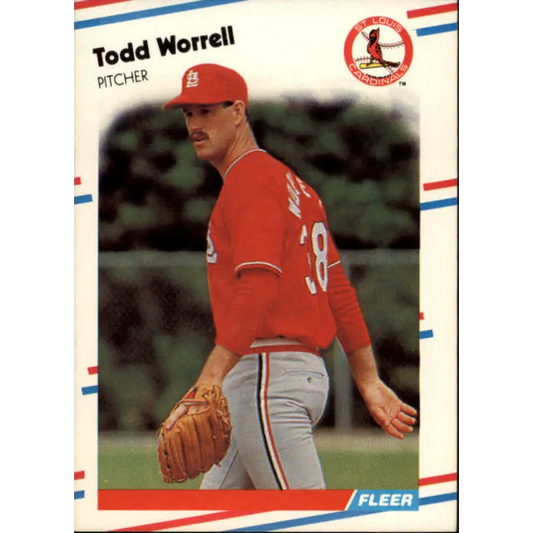 1988 Fleer #50 Todd Worrell EX Excellent St. Louis Cardinals Baseball Card  Image 1