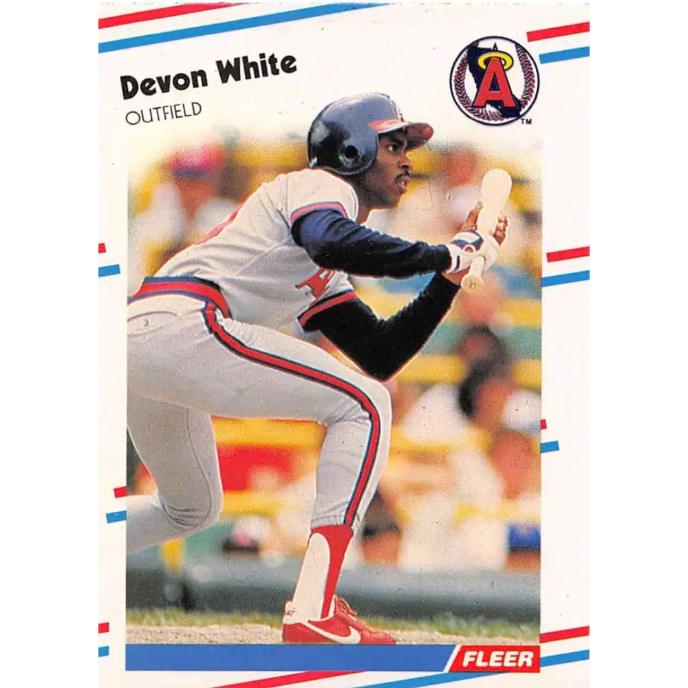 1988 Fleer #506 Devon White EX Excellent California Angels Baseball Card  Image 1