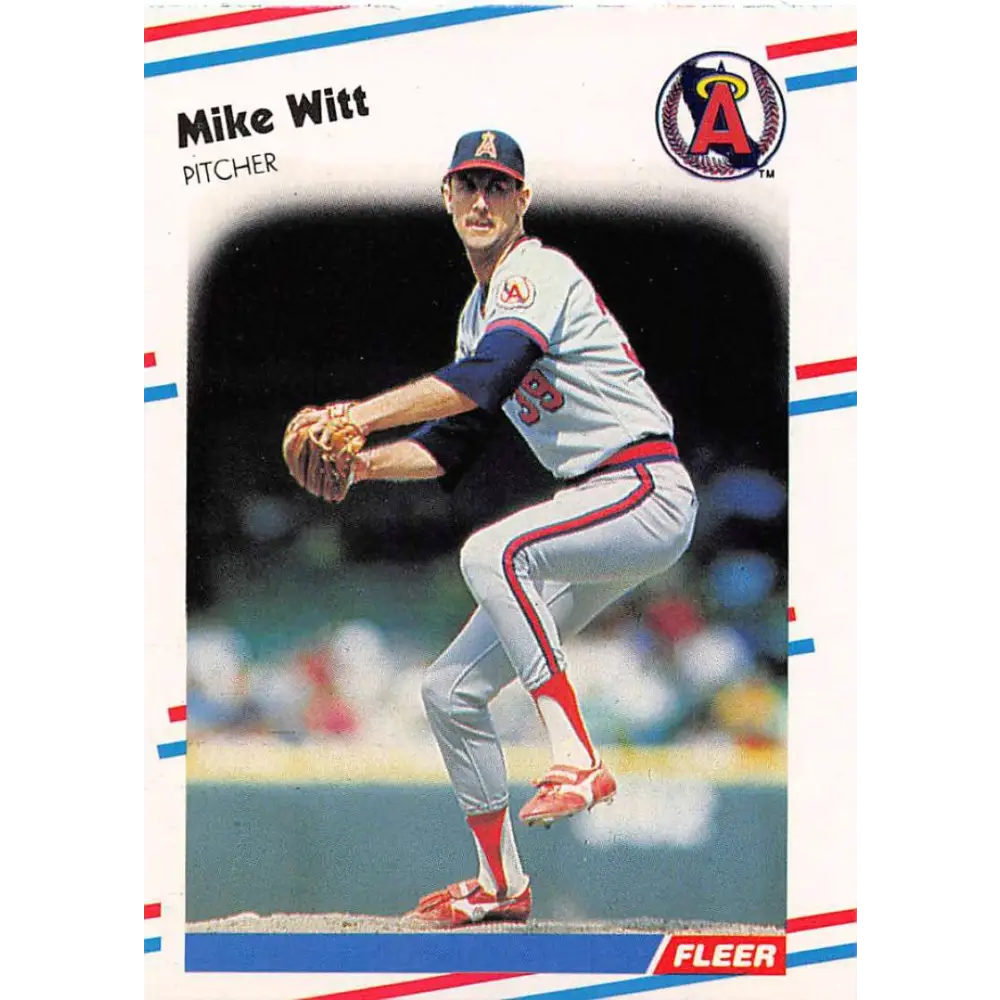 1988 Fleer #507 Mike Witt EX Excellent California Angels Baseball Card  Image 1