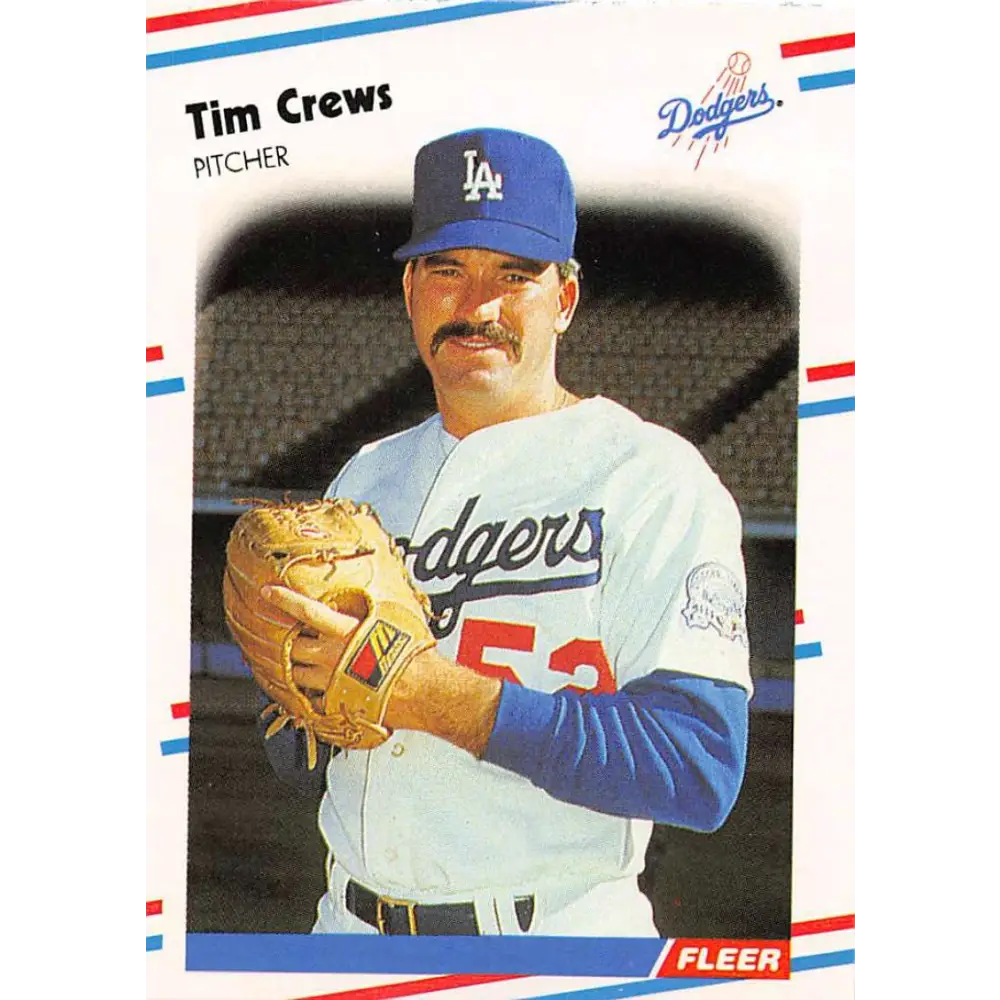 1988 Fleer #511 Tim Crews EX Excellent RC Rookie Los Angeles Dodgers Baseball Card  Image 1