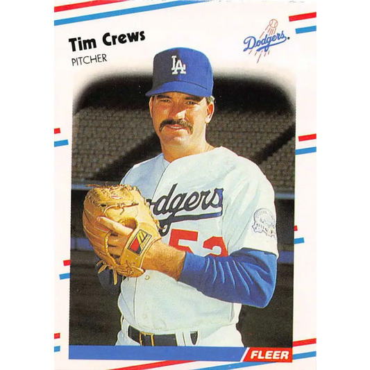 1988 Fleer #511 Tim Crews EX Excellent RC Rookie Los Angeles Dodgers Baseball Card  Image 1
