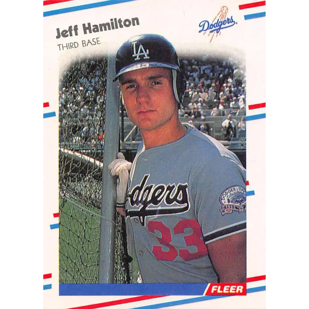 1988 Fleer #515 Jeff Hamilton EX Excellent Los Angeles Dodgers Baseball Card  Image 1