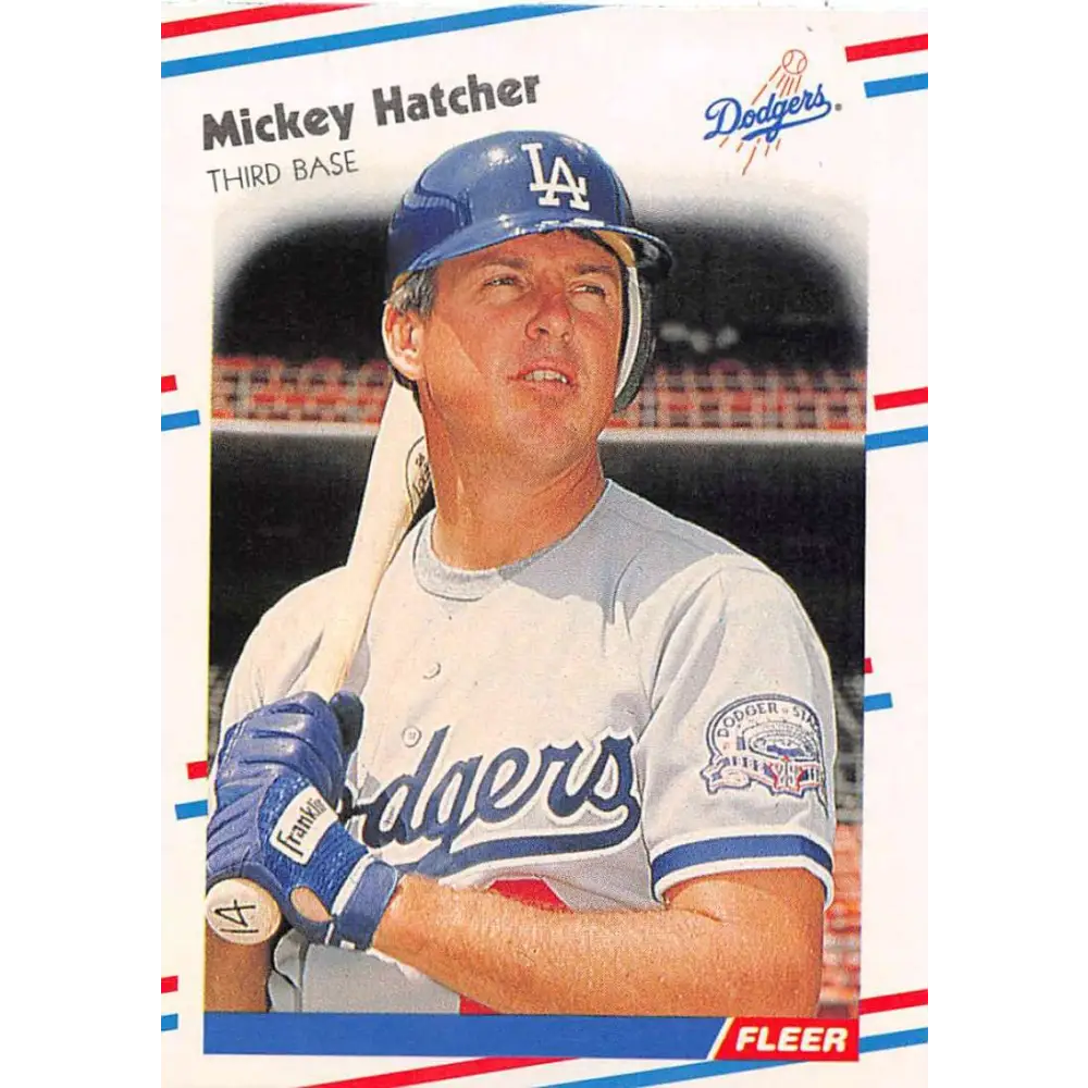 1988 Fleer #516 Mickey Hatcher EX Excellent Los Angeles Dodgers Baseball Card  Image 1