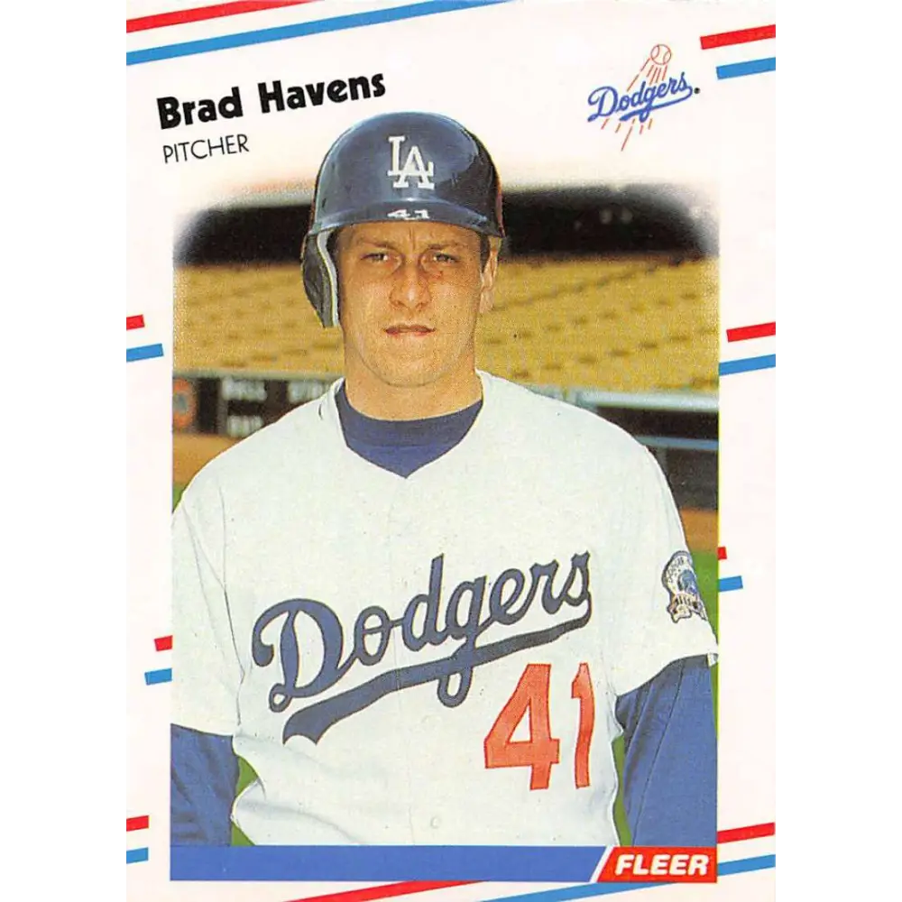 1988 Fleer #517 Brad Havens EX Excellent Los Angeles Dodgers Baseball Card  Image 1