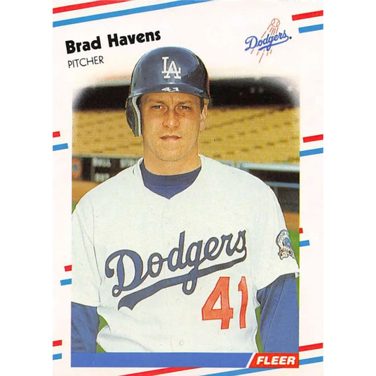 1988 Fleer #517 Brad Havens EX Excellent Los Angeles Dodgers Baseball Card  Image 1