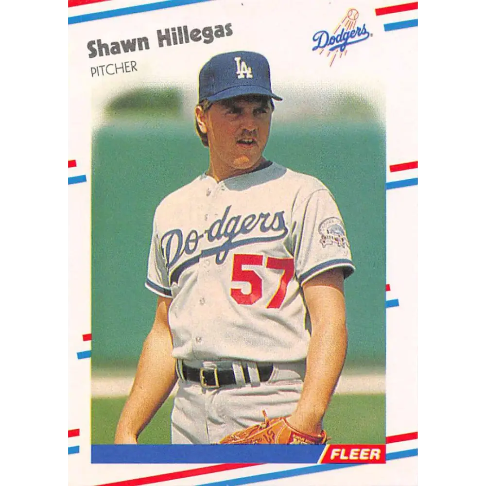 1988 Fleer #519 Shawn Hillegas EX Excellent RC Rookie Los Angeles Dodgers Baseball Card  Image 1