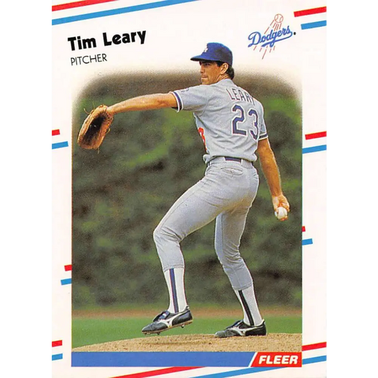 1988 Fleer #521 Tim Leary EX Excellent Los Angeles Dodgers Baseball Card  Image 1