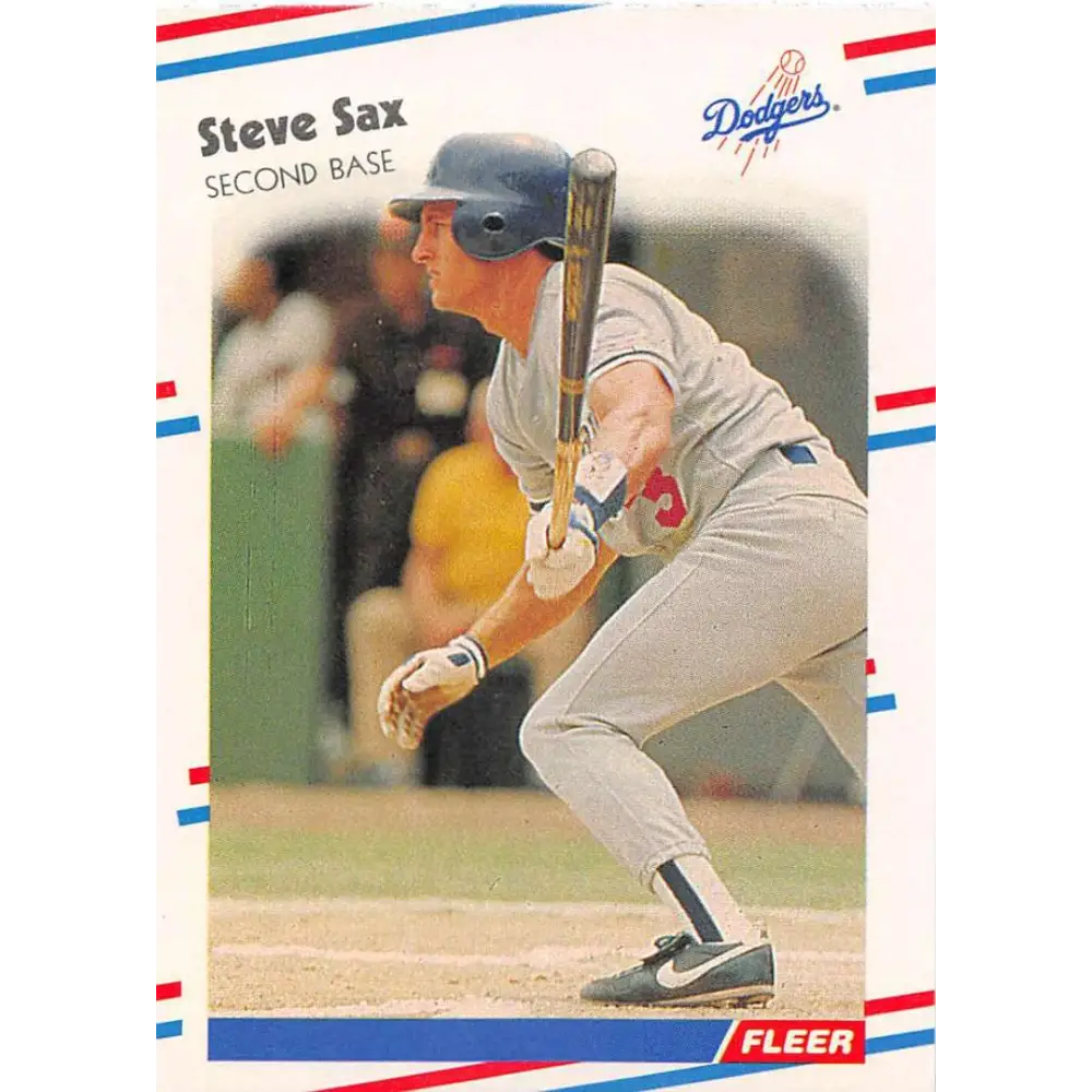 1988 Fleer #523 Steve Sax EX Excellent Los Angeles Dodgers Baseball Card  Image 1