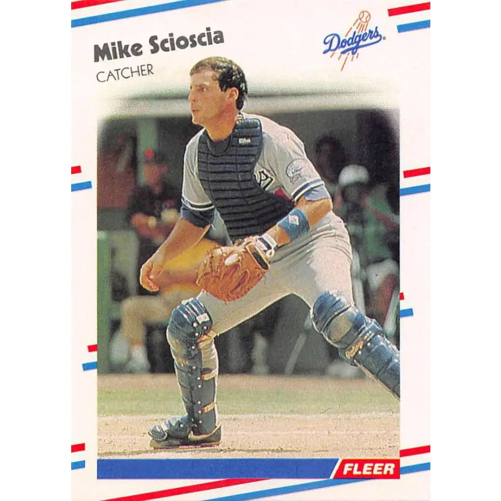 1988 Fleer #524 Mike Scioscia EX Excellent Los Angeles Dodgers Baseball Card  Image 1