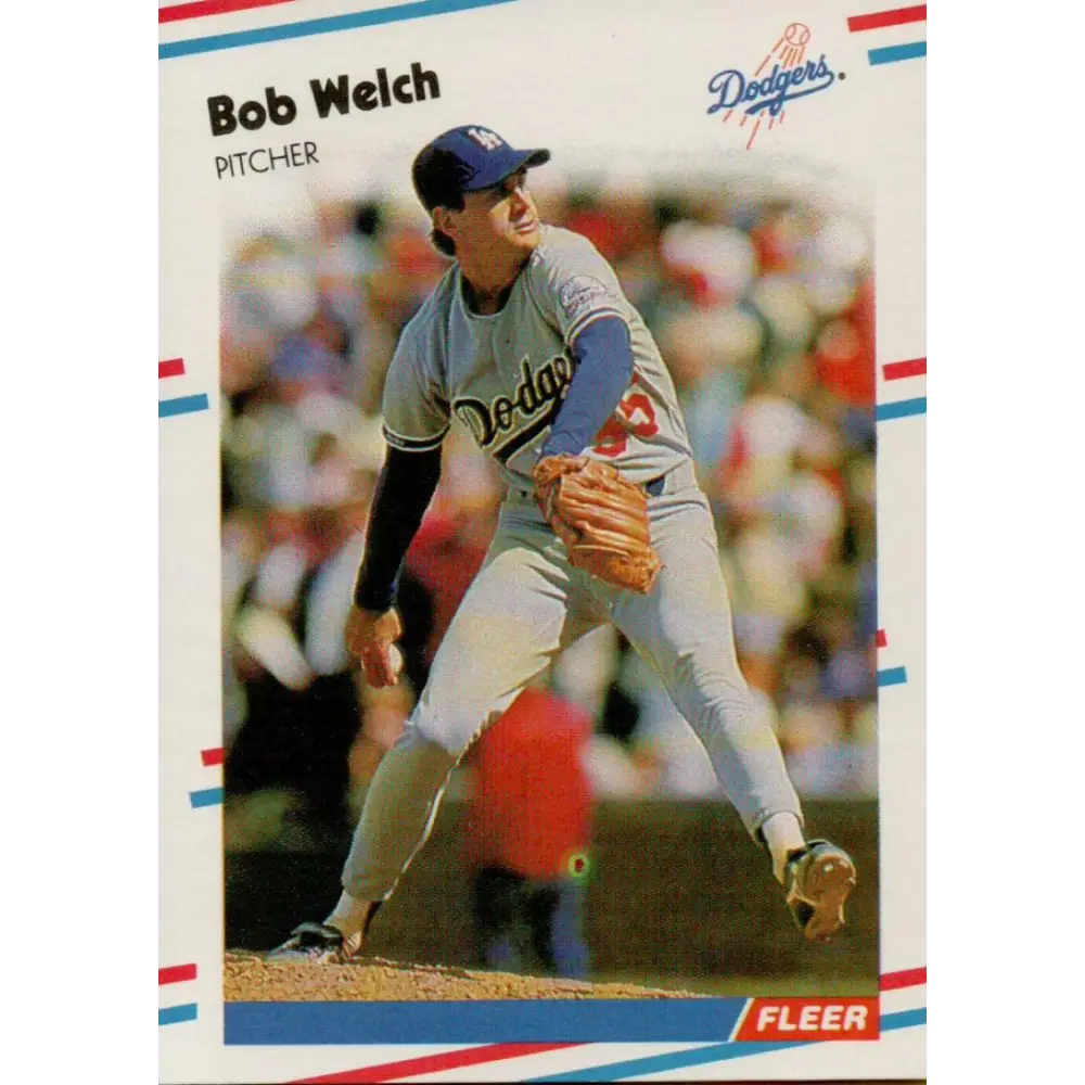 1988 Fleer #529 Bob Welch EX Excellent Los Angeles Dodgers Baseball Card  Image 1