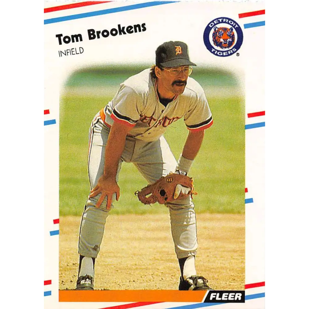 1988 Fleer #53 Tom Brookens EX Excellent Detroit Tigers Baseball Card  Image 1