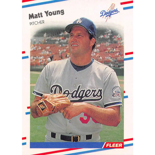 1988 Fleer #530 Matt Young EX Excellent Los Angeles Dodgers Baseball Card  Image 1
