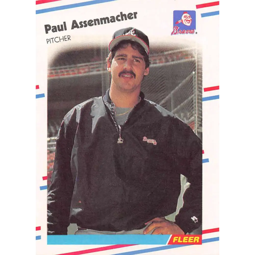 1988 Fleer #532 Paul Assenmacher EX Excellent Atlanta Braves Baseball Card  Image 1