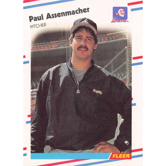 1988 Fleer #532 Paul Assenmacher EX Excellent Atlanta Braves Baseball Card  Image 1