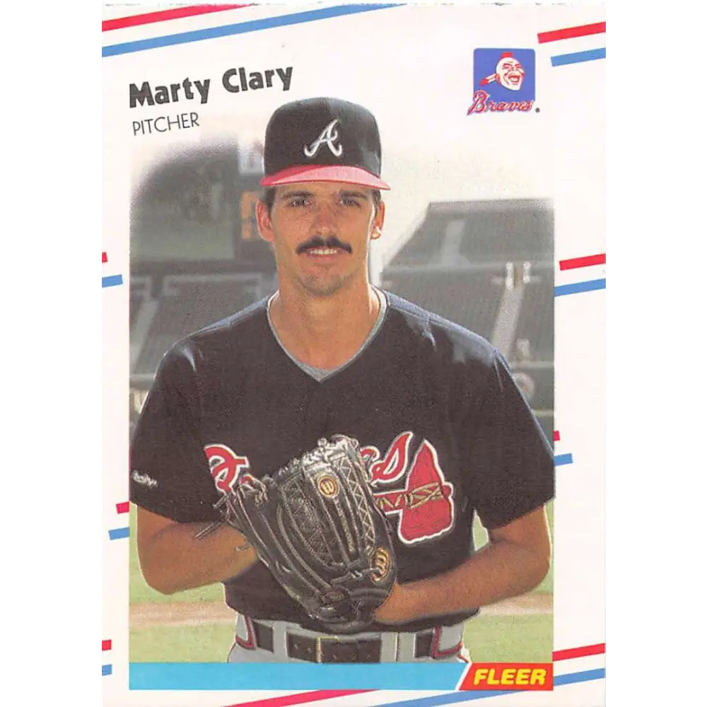 1988 Fleer #535 Marty Clary EX Excellent Atlanta Braves Baseball Card  Image 1