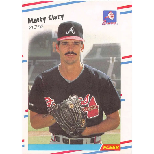 1988 Fleer #535 Marty Clary EX Excellent Atlanta Braves Baseball Card  Image 1