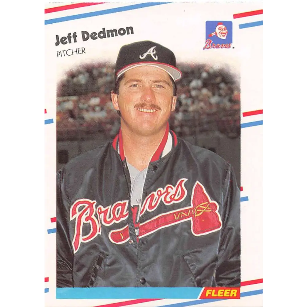 1988 Fleer #537 Jeff Dedmon EX Excellent Atlanta Braves Baseball Card  Image 1