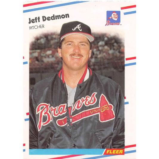 1988 Fleer #537 Jeff Dedmon EX Excellent Atlanta Braves Baseball Card  Image 1