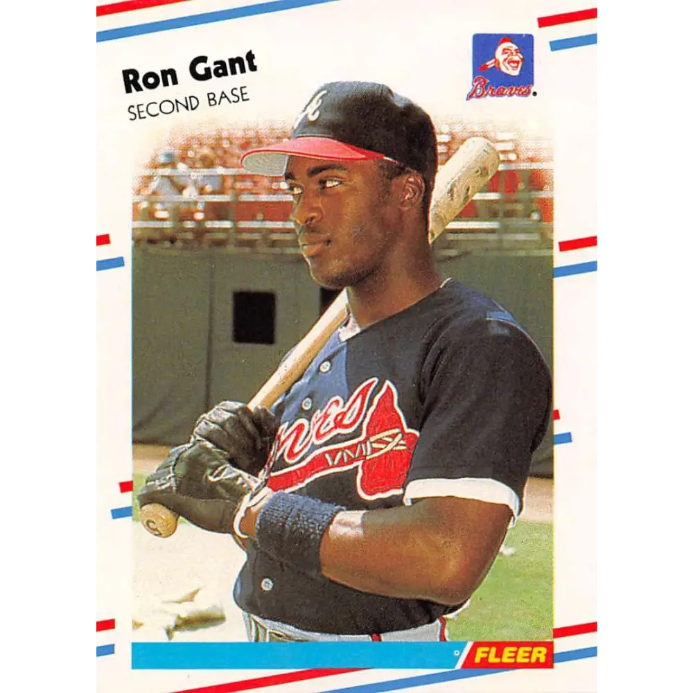 1988 Fleer #538 Ron Gant EX Excellent RC Rookie Atlanta Braves Baseball Card  Image 1