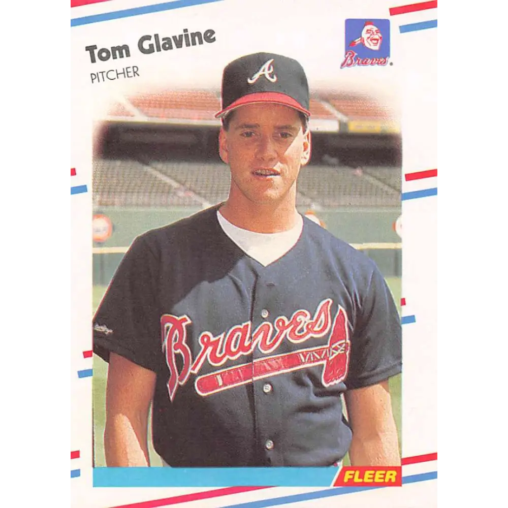 1988 Fleer #539 Tom Glavine EX Excellent RC Rookie Atlanta Braves Baseball Card  Image 1