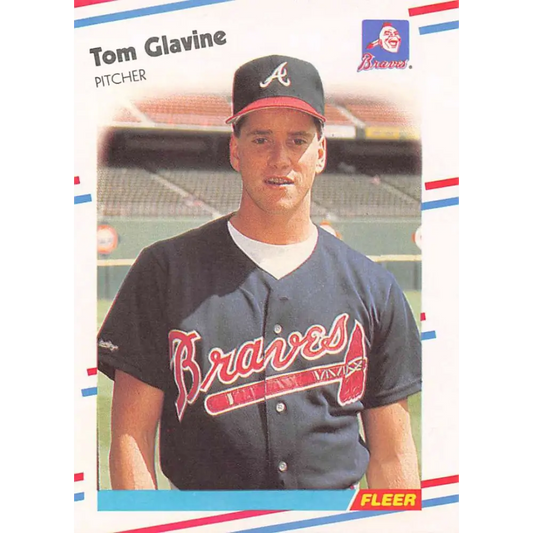 1988 Fleer #539 Tom Glavine EX Excellent RC Rookie Atlanta Braves Baseball Card  Image 1