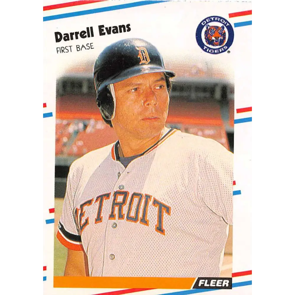 1988 Fleer #54 Darrell Evans EX Excellent Detroit Tigers Baseball Card  Image 1