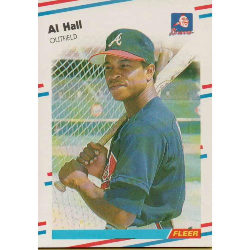1988 Fleer #541 Albert Hall EX Excellent Atlanta Braves Baseball Card  Image 1