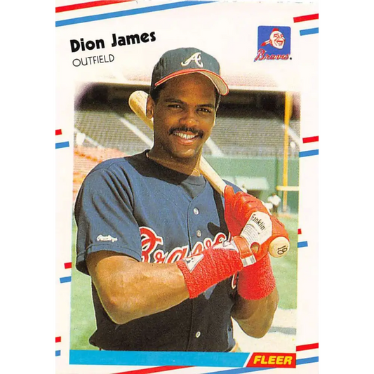 1988 Fleer #543 Dion James EX Excellent Atlanta Braves Baseball Card  Image 1