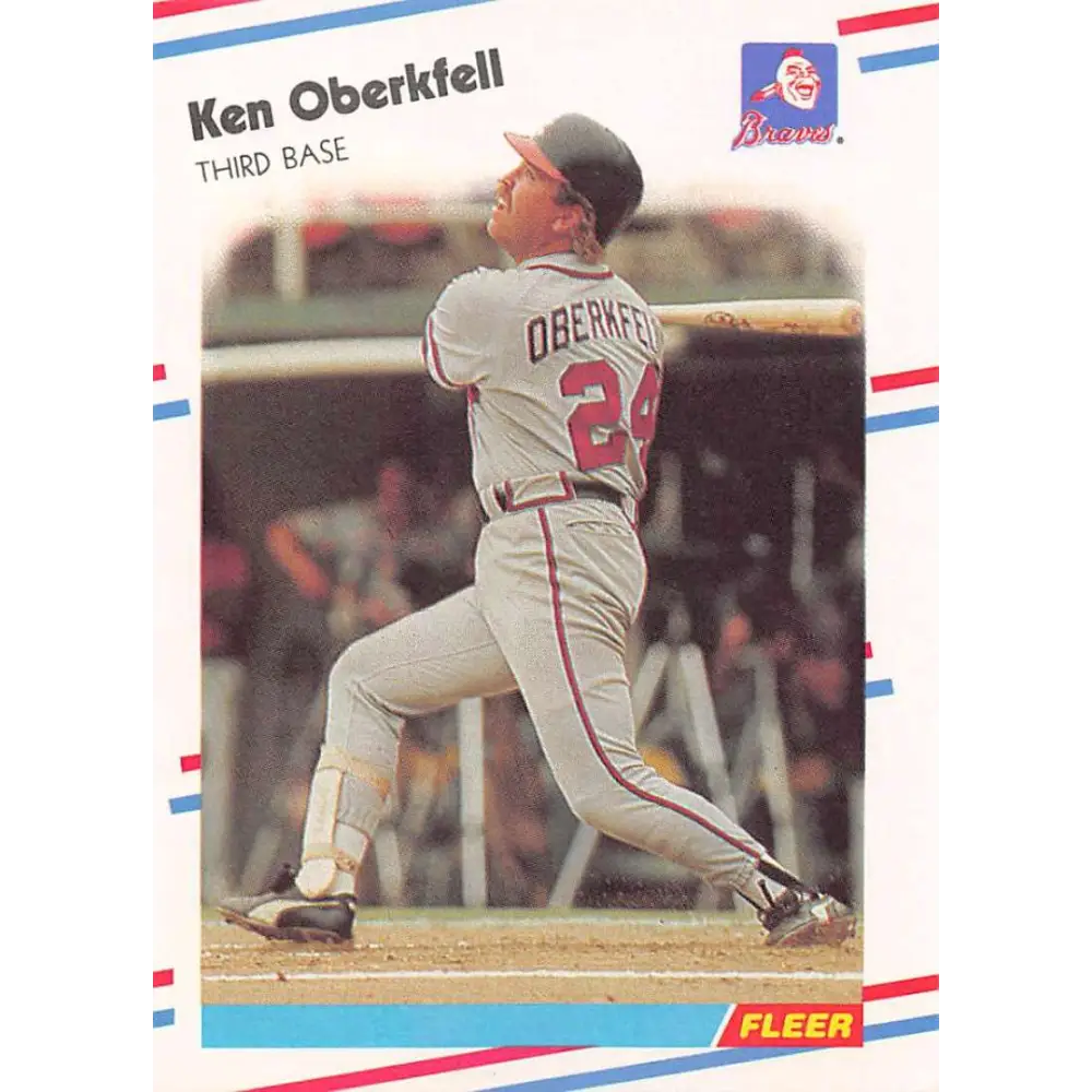 1988 Fleer #545 Ken Oberkfell EX Excellent Atlanta Braves Baseball Card  Image 1