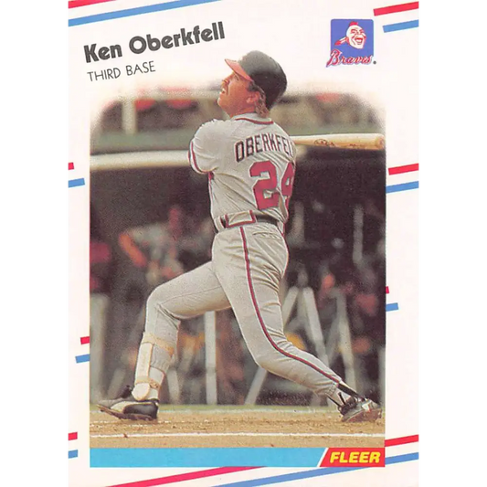 1988 Fleer #545 Ken Oberkfell EX Excellent Atlanta Braves Baseball Card  Image 1