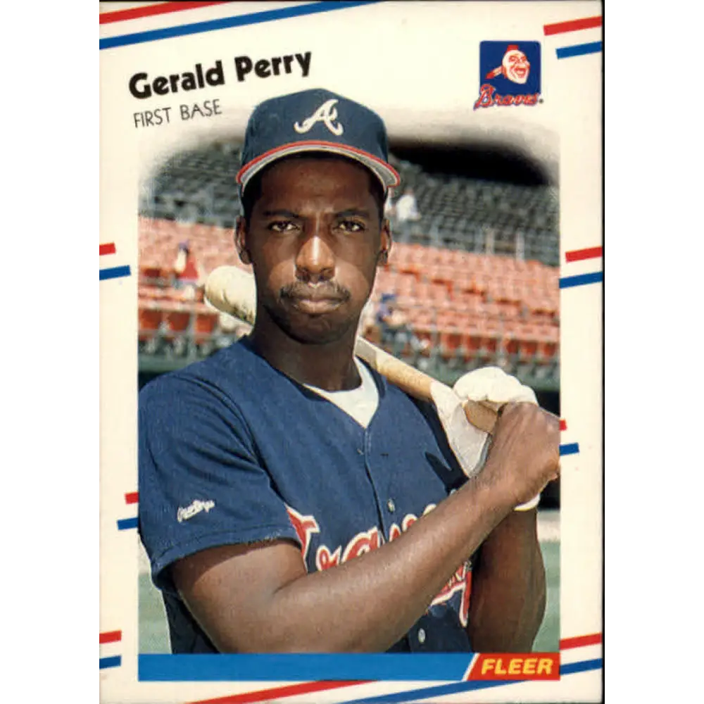 1988 Fleer #547 Gerald Perry EX Excellent Atlanta Braves Baseball Card  Image 1