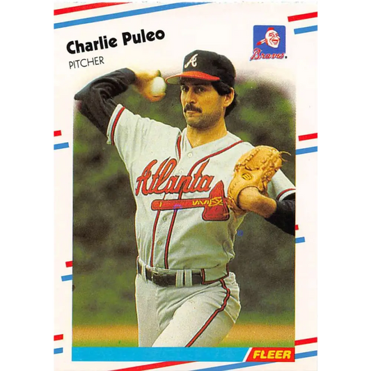 1988 Fleer #548 Charlie Puleo EX Excellent Atlanta Braves Baseball Card  Image 1