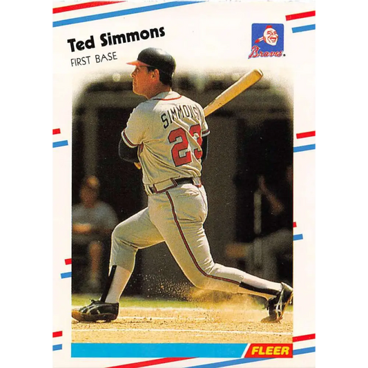 1988 Fleer #549 Ted Simmons EX Excellent Atlanta Braves Baseball Card  Image 1