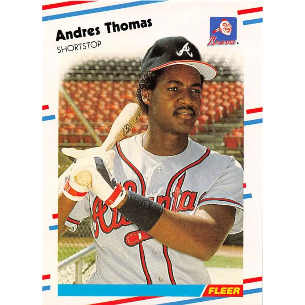 1988 Fleer #551 Andres Thomas EX Excellent Atlanta Braves Baseball Card  Image 1