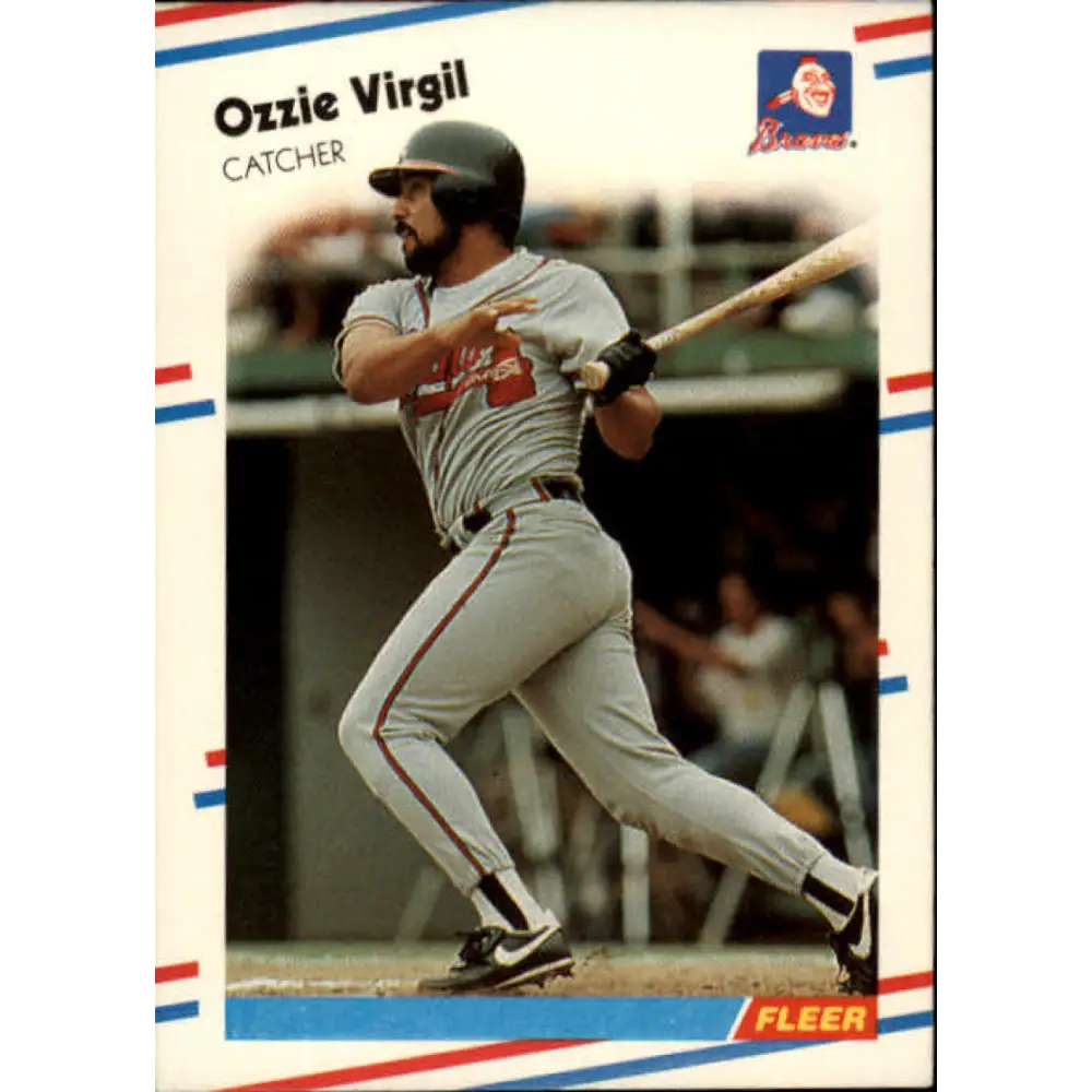 1988 Fleer #552 Ozzie Virgil EX Excellent Atlanta Braves Baseball Card  Image 1