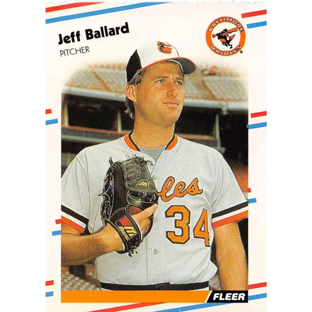 1988 Fleer #554 Jeff Ballard EX Excellent RC Rookie Baltimore Orioles Baseball Card  Image 1