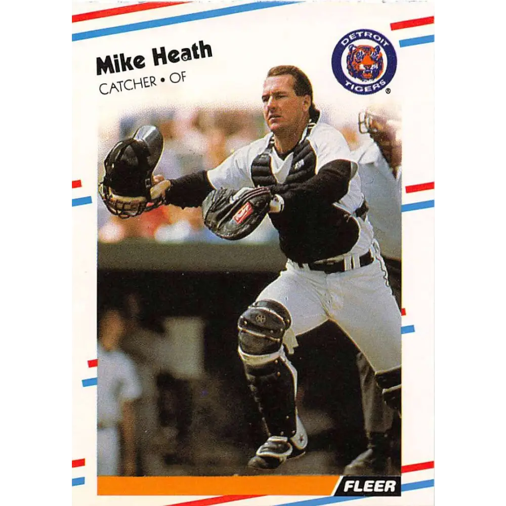 1988 Fleer #56 Mike Heath EX Excellent Detroit Tigers Baseball Card  Image 1