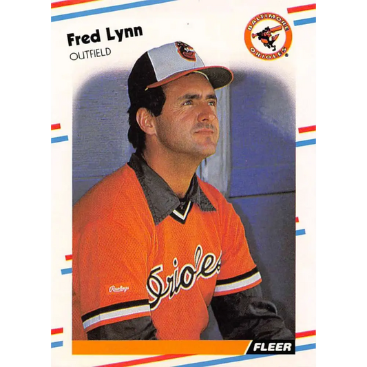 1988 Fleer #566 Fred Lynn EX Excellent Baltimore Orioles Baseball Card  Image 1