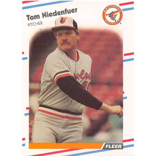 1988 Fleer #568 Tom Niedenfuer EX Excellent Baltimore Orioles Baseball Card  Image 1