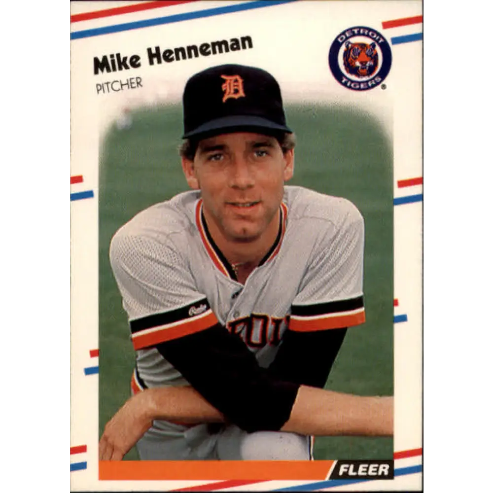 1988 Fleer #57 Mike Henneman EX Excellent RC Rookie Detroit Tigers Baseball Card  Image 1