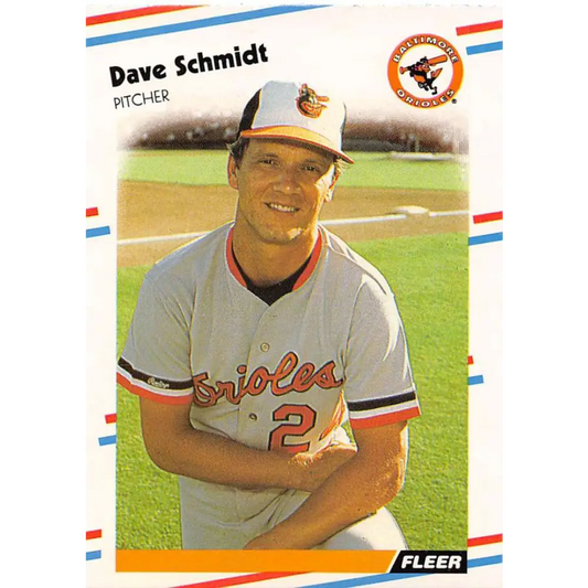 1988 Fleer #571 Dave Schmidt EX Excellent Baltimore Orioles Baseball Card  Image 1