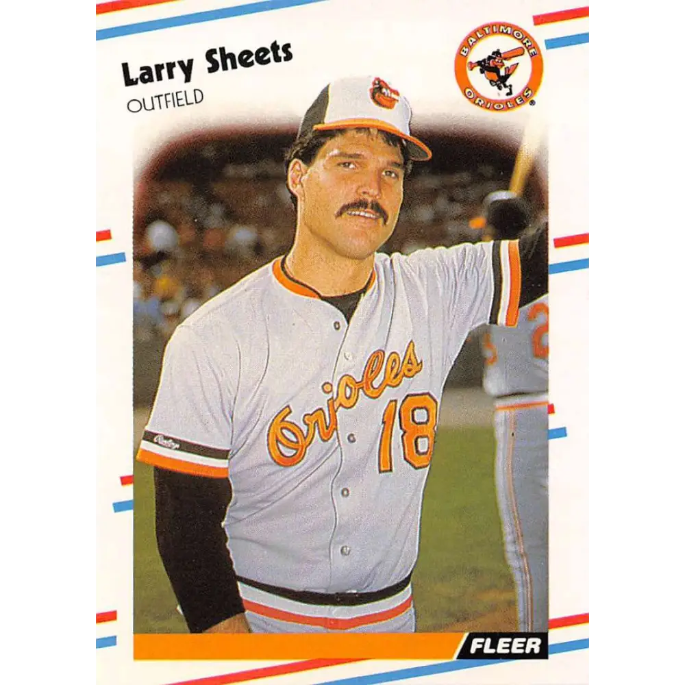 1988 Fleer #572 Larry Sheets EX Excellent Baltimore Orioles Baseball Card  Image 1