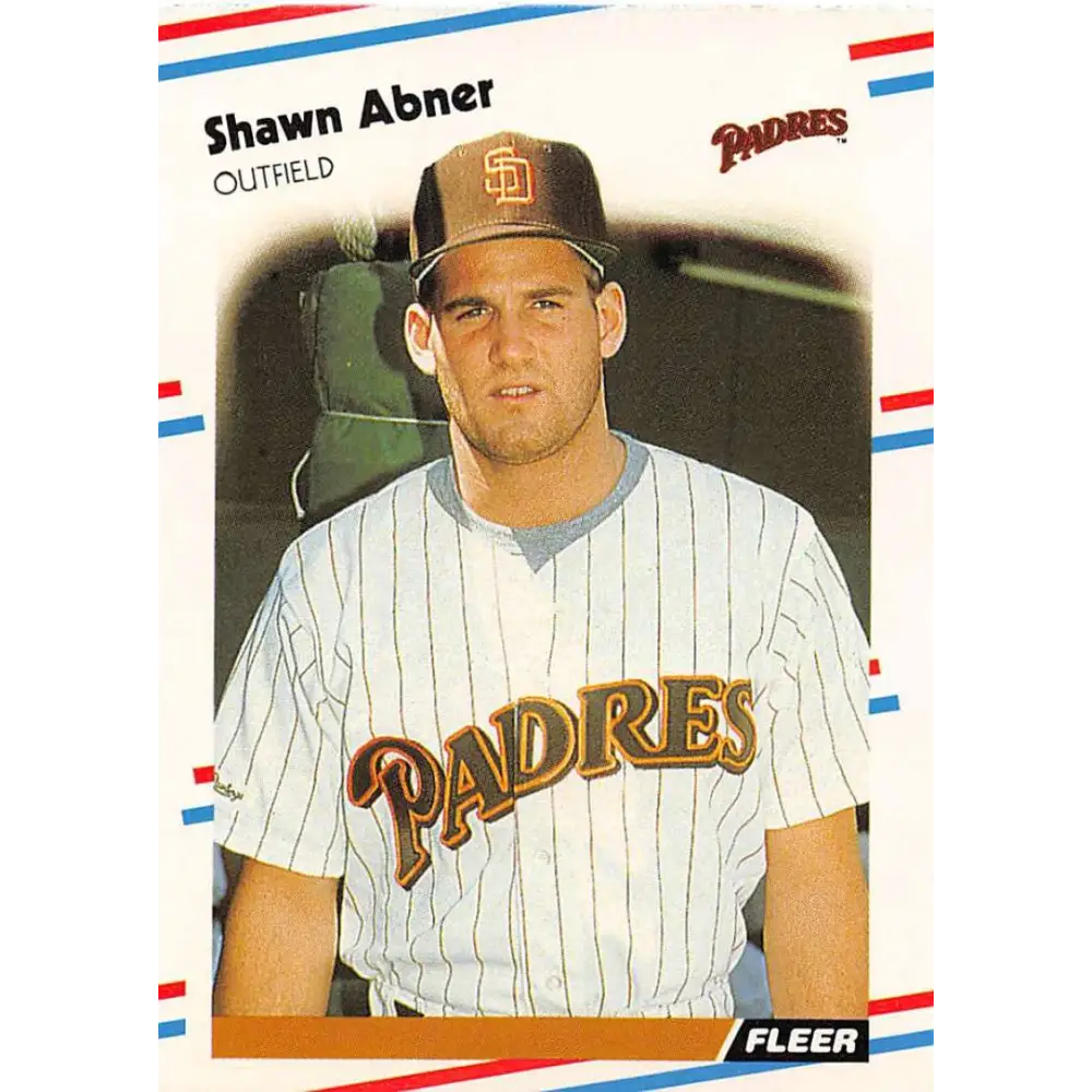 1988 Fleer #576 Shawn Abner EX Excellent San Diego Padres Baseball Card  Image 1