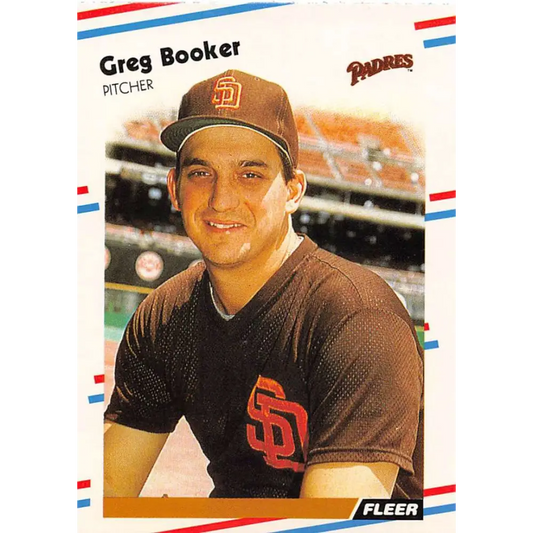 1988 Fleer #577 Greg Booker EX Excellent San Diego Padres Baseball Card  Image 1