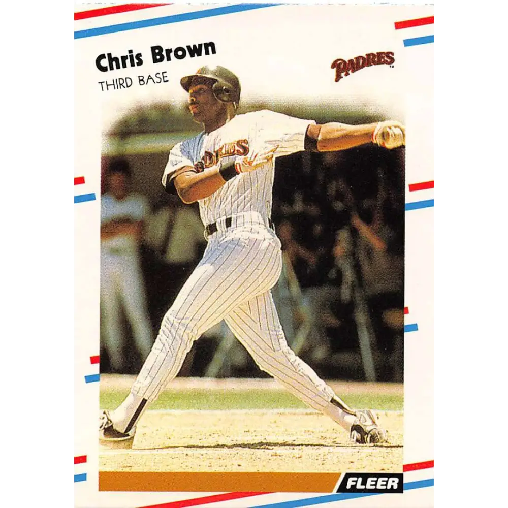 1988 Fleer #578 Chris Brown EX Excellent San Diego Padres Baseball Card  Image 1