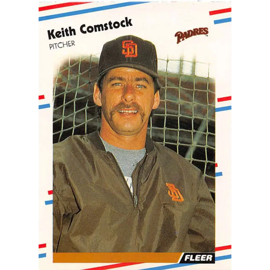 1988 Fleer #579 Keith Comstock EX Excellent San Diego Padres Baseball Card  Image 1