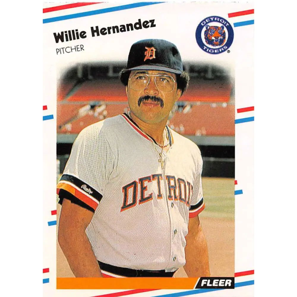 1988 Fleer #58 Willie Hernandez EX Excellent Detroit Tigers Baseball Card  Image 1