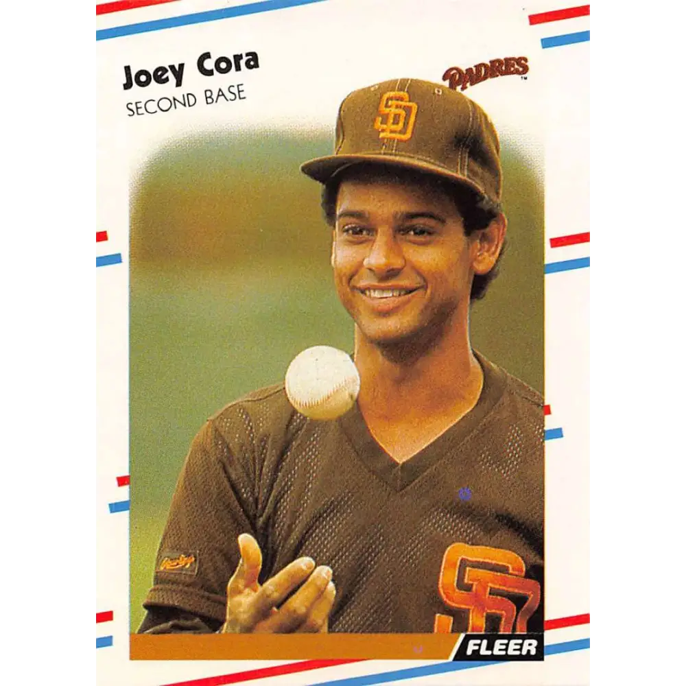 1988 Fleer #580 Joey Cora EX Excellent RC Rookie San Diego Padres Baseball Card  Image 1