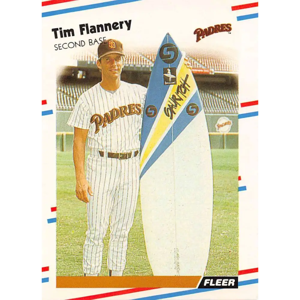 1988 Fleer #582 Tim Flannery EX Excellent San Diego Padres Baseball Card  Image 1