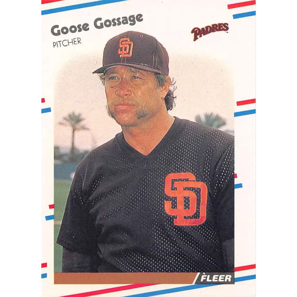 1988 Fleer #583 Goose Gossage EX Excellent San Diego Padres Baseball Card  Image 1